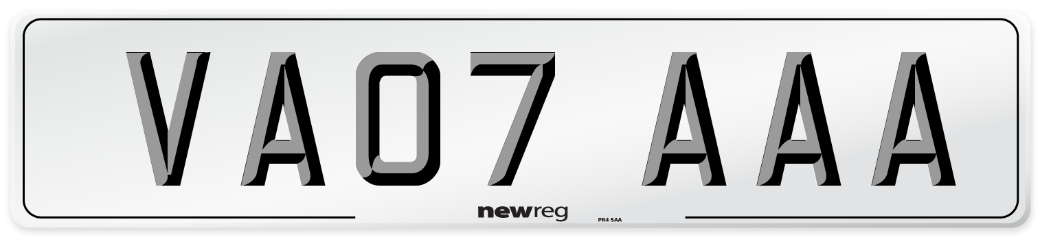 VA07 AAA Number Plate from New Reg
